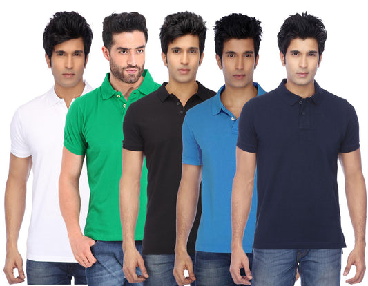 Ketex Cotton Blend Half Sleeves Polo Tshirt (Pack of 5)