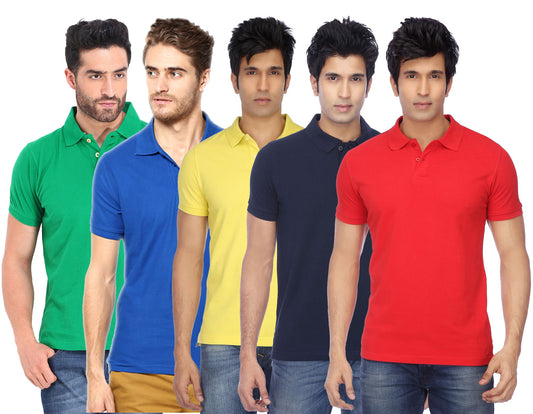 Ketex Cotton Blend Half Sleeves Polo Tshirt (Pack of 5)