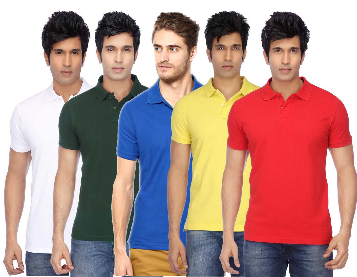 Ketex Cotton Blend Half Sleeves Polo Tshirt (Pack of 5)