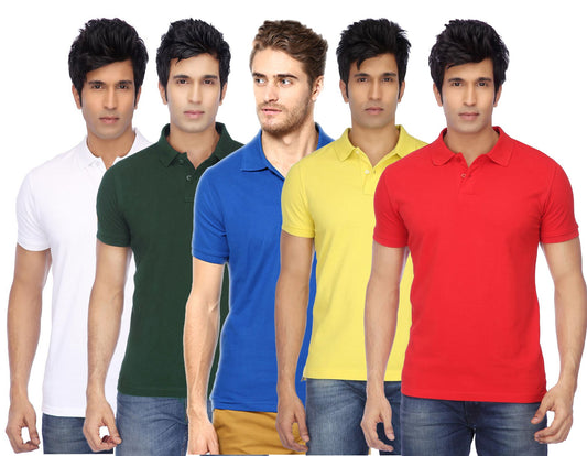 Ketex Cotton Blend Half Sleeves Polo Tshirt (Pack of 5)