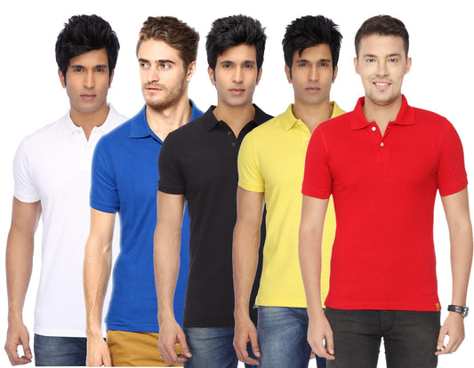 Ketex Cotton Blend Half Sleeves Polo Tshirt (Pack of 5)