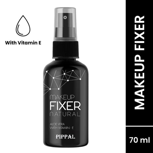 Pippal Beauty Makeup Fixer Natural Dewy Finish with Vitamin E And Aloe Vera Long-Lasting Hydrating & Refreshing Setting Spray 80ml (Pack of 1) with Fit Skin Mascara And 2 in 1 Eyeliner