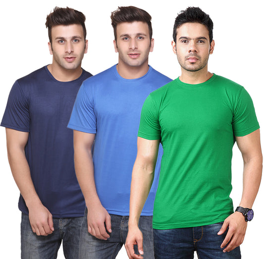 Ketex Round Neck Men's Polyester Blend Dri Fit T-Shirts (Pack of 3)