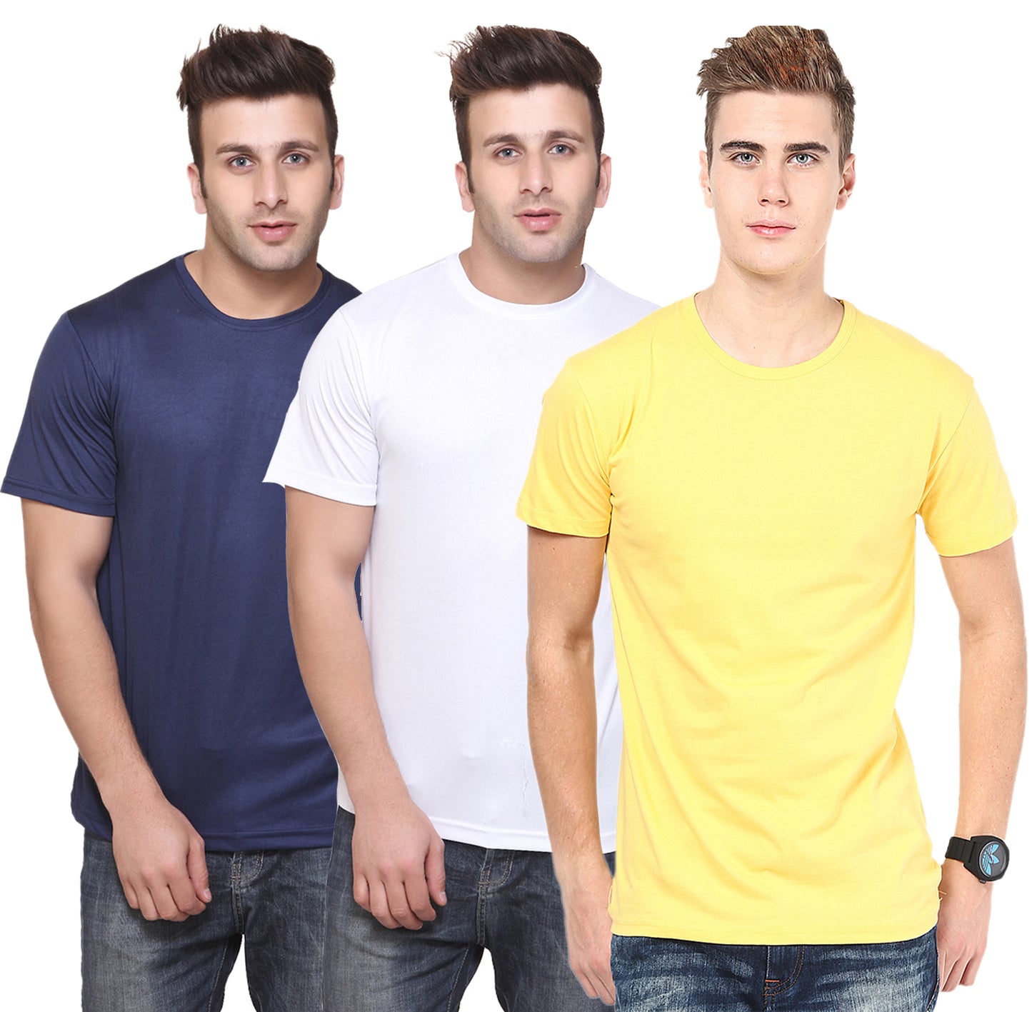 Ketex Round Neck Men's Polyester Blend Dri Fit T-Shirts (Pack of 3)