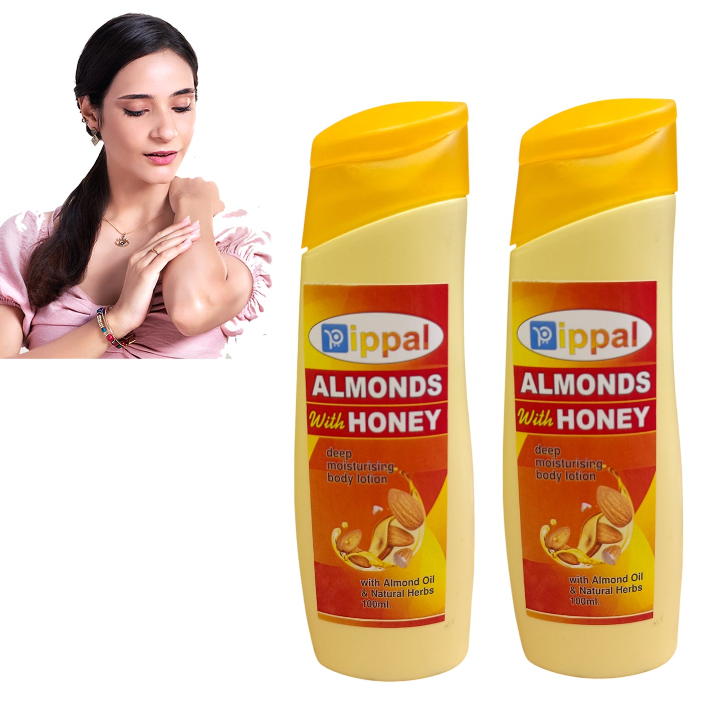 Pippal Almonds with Honey Body Lotion Deep Moisturising Pack of - 2