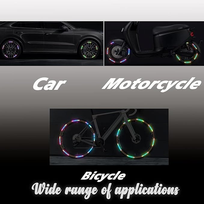 Reflective Car Wheel Decorative Stripe Stickers, Night Safety Warning Car Stickers