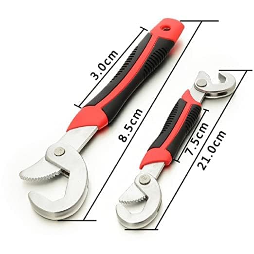 kitchen shop Stainless Steel Socket Adjustable Universal Multi Function Wrench Spanner Set Tools Snap and Grip Open End Snap N Grip Tool Spanner 9Mm to 32 Mm Works (Set of 2 Piece) (snap n griip)