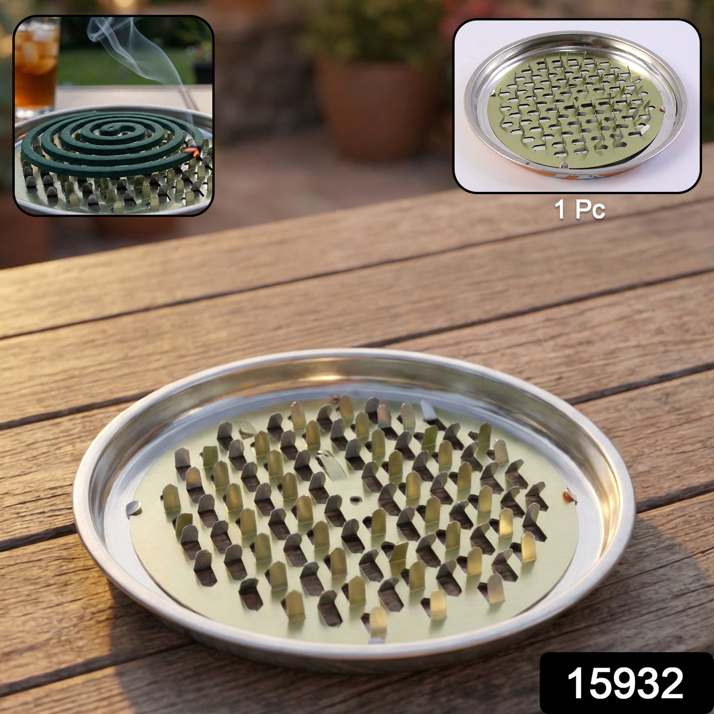 Round Metal Mosquito Coil Stand (1 Pc)