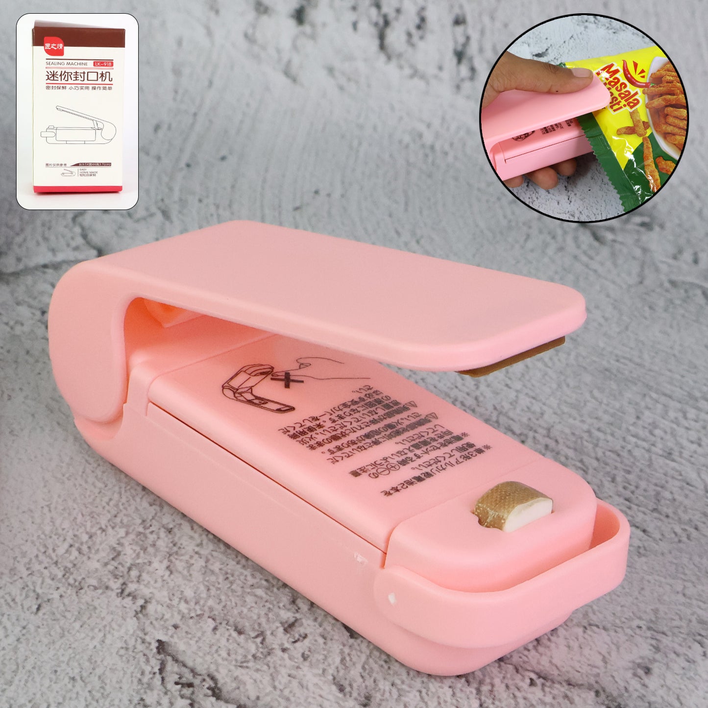7675 Mini Sealing Machine Plastic Bag Sealer Portable Mini Super Seal Packing Plastic Bag Tool Sealing Machine Hand Held Heat (1pc)