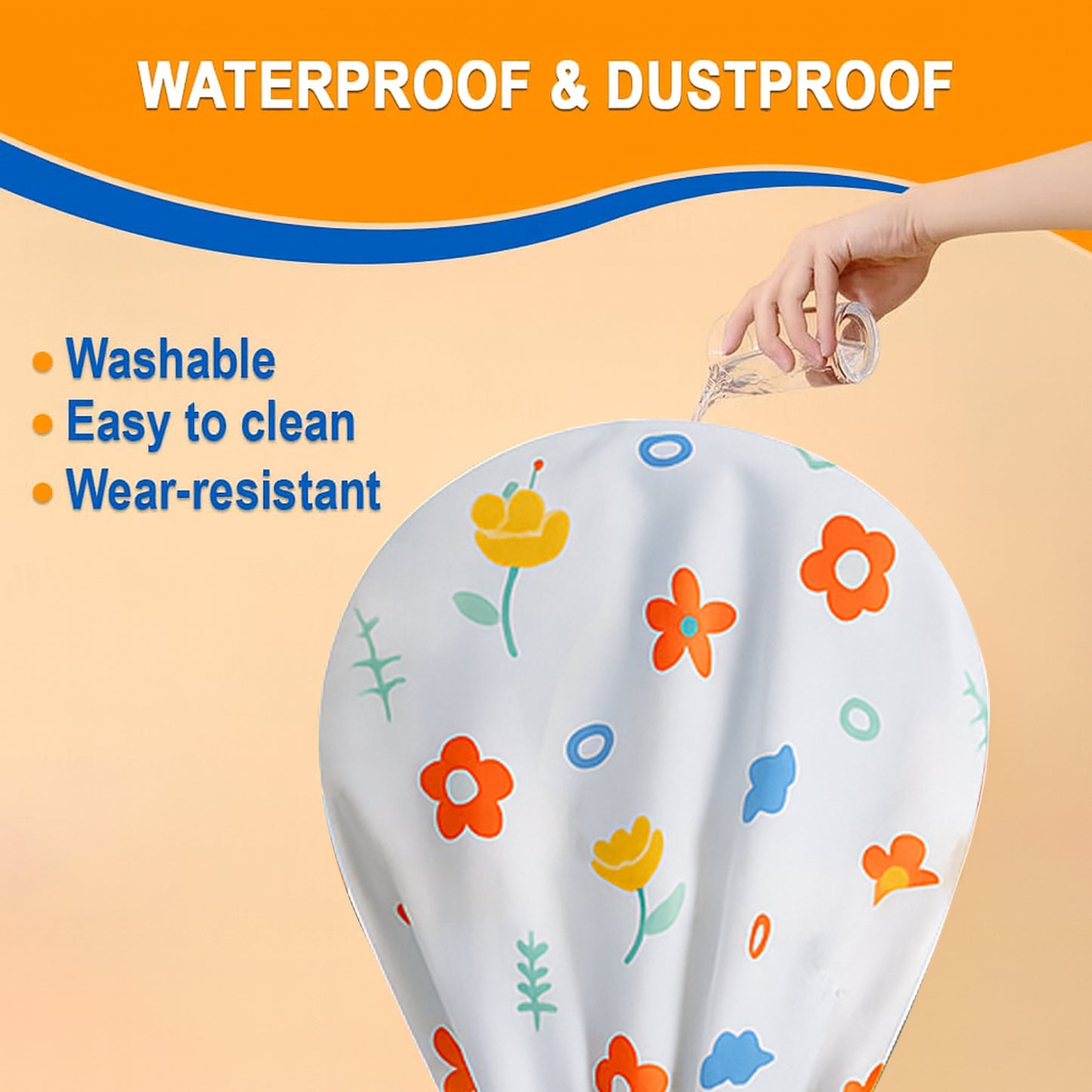 Flower-printed Fan Cover - 1 Pc 130x26 Cm