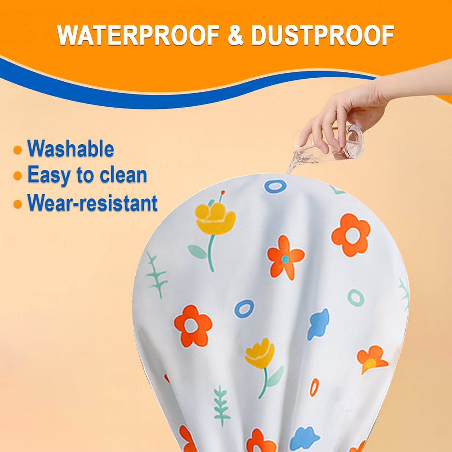 Flower-printed Fan Cover - 1 Pc 130x26 Cm