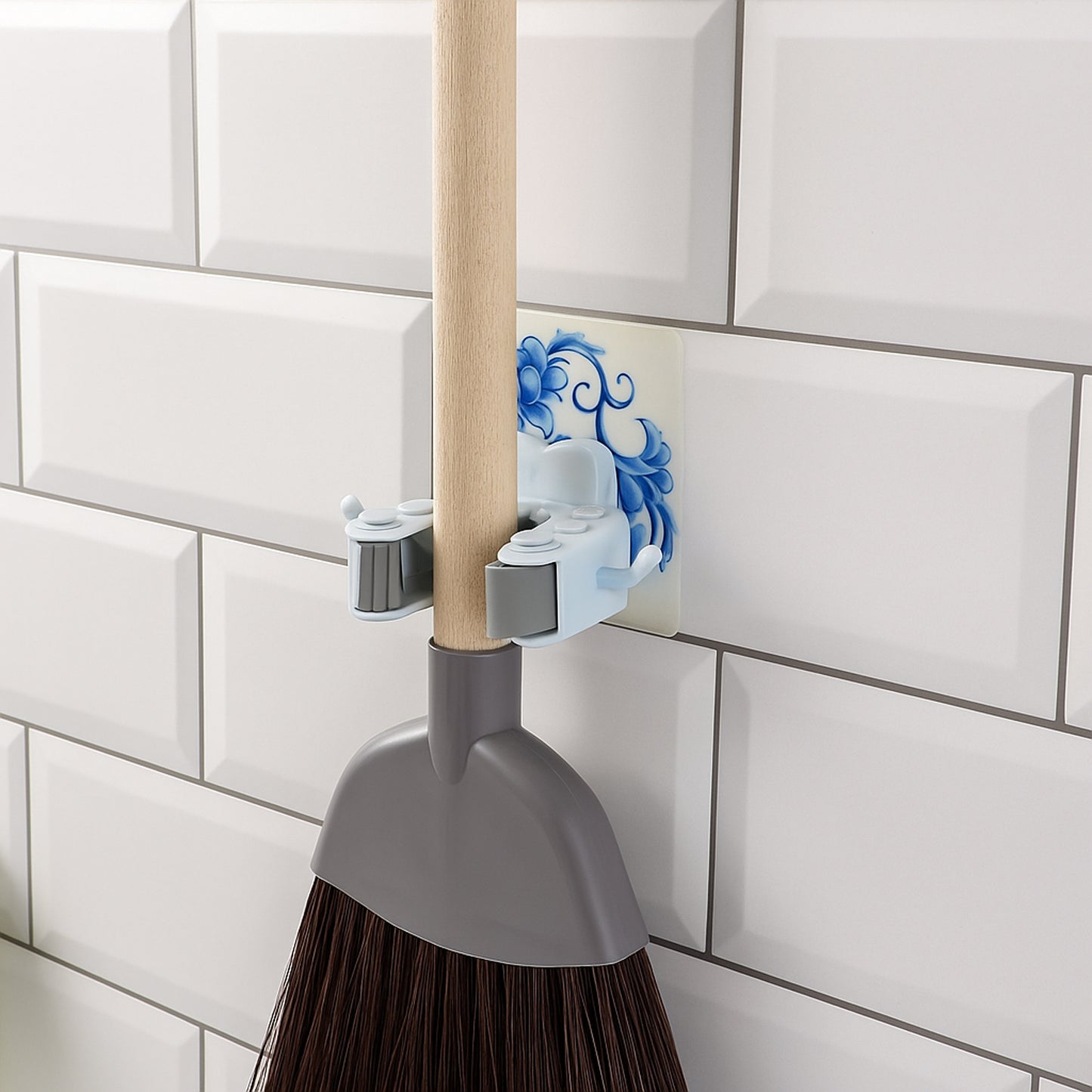 Wall Mounted Mop And Broom Holder Clip (1 Pc)