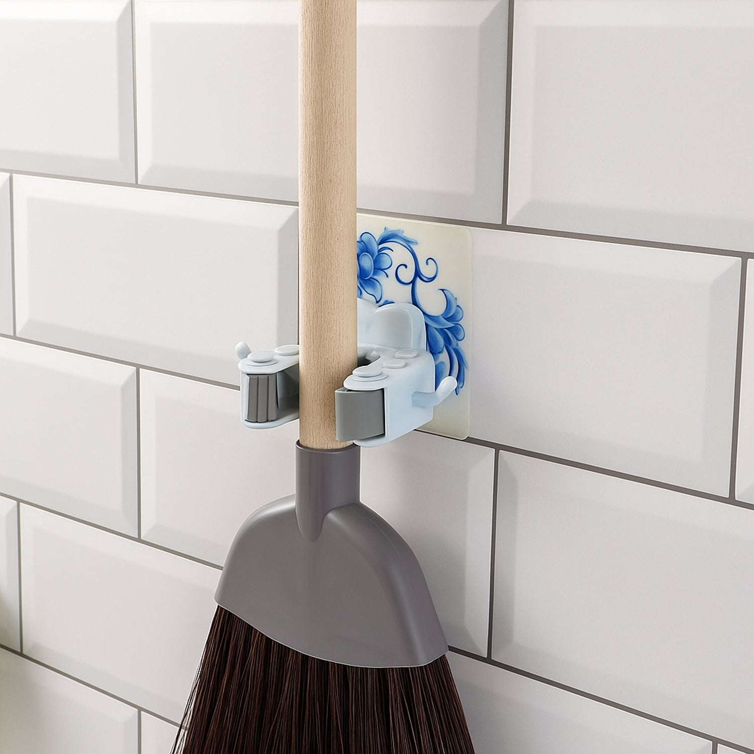 Wall Mounted Mop And Broom Holder Clip (1 Pc)