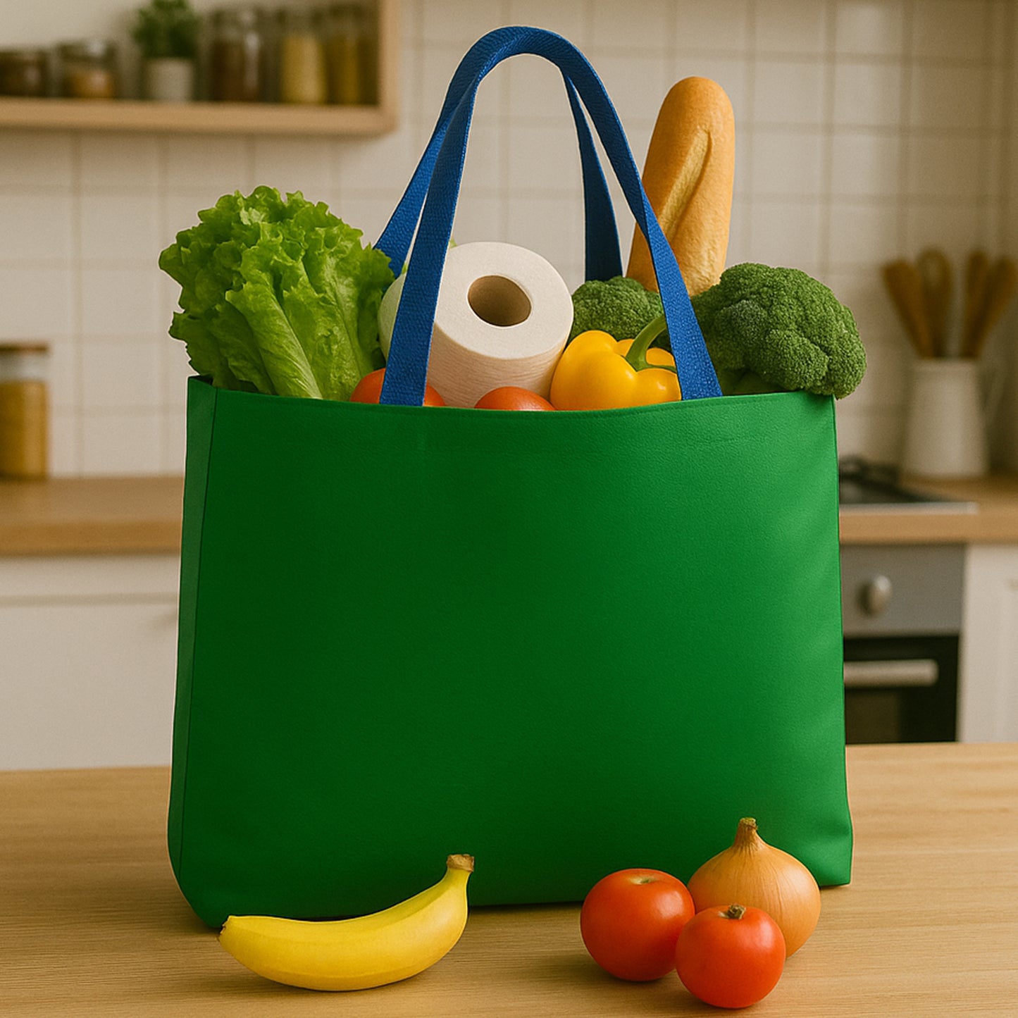 Eco-friendly Large Shopping Tote Bag 62x44cm (Mixcolor  1 Pc)