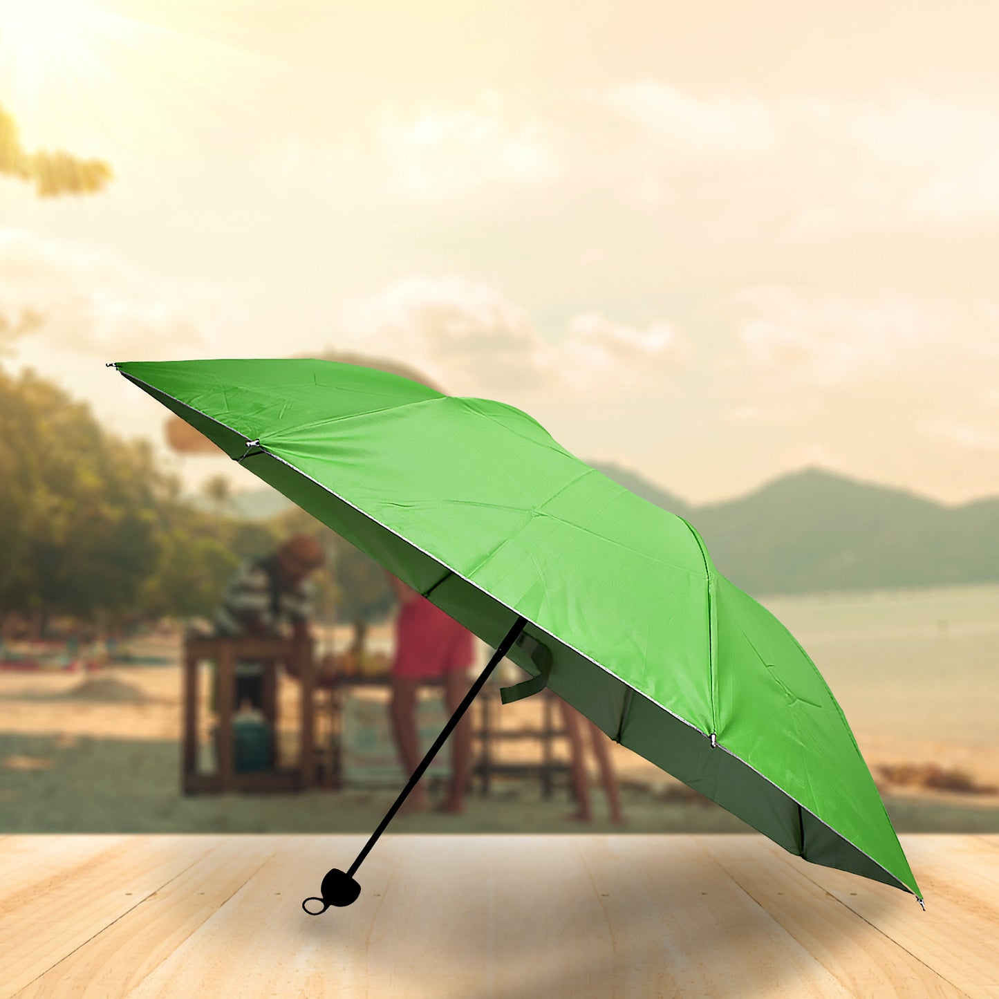 8539 3 Fold Sun Protective Solid Foldable Outdoor Umbrella Portable Sun Uv Protection Lightweight Rain Umbrella With Umbrella Case For Girls Women Men Boys