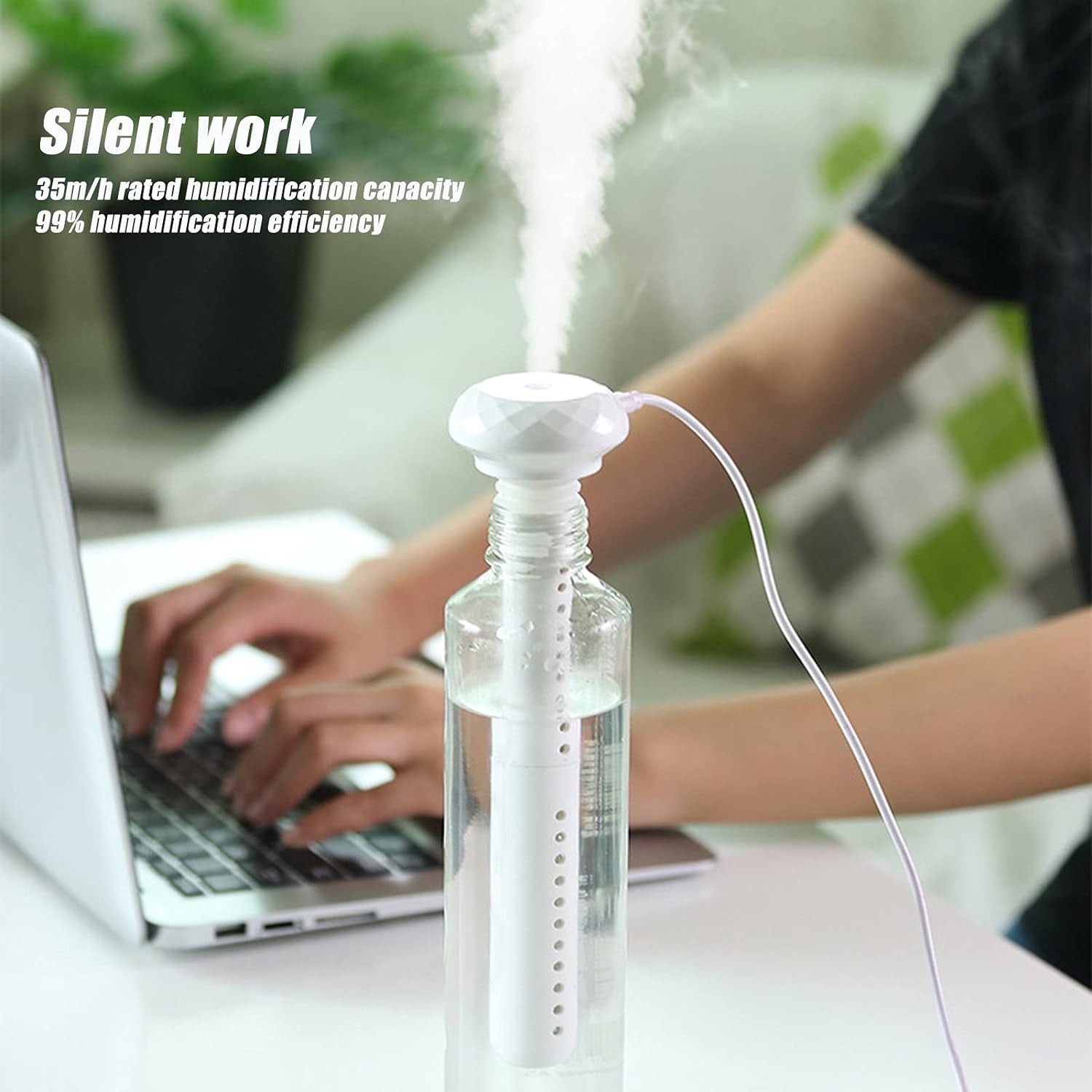 0320 Mini Portable Humidifier For Car Personal Usb Powered Bedroom Quiet Humidified Ultrasonic Cool Mist Humidifier Plants Car Travel Office Hotel  (1 Pc)