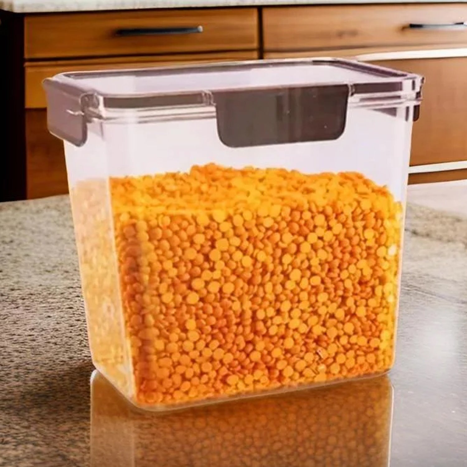 Food Storage Container Airtight Plastic Container With Easy Snap Lids (2500ml  1 Pc)