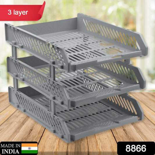 8865 File Cabinets Storage Rack Magazine Newspaper Rack Filing Cabinet Four-layer File Rack Stacking Rack Desktop File Storage Rack Office Data File Rack Drawer Type Classification Cabinet Desktop File Holder Organizer For Office (4layer  3 Layer)