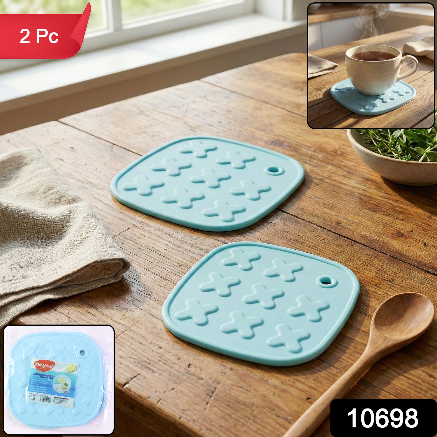 Heat Resistant Multipurpose Cup Coaster  Hot Pot Pad Set (2 Pc)