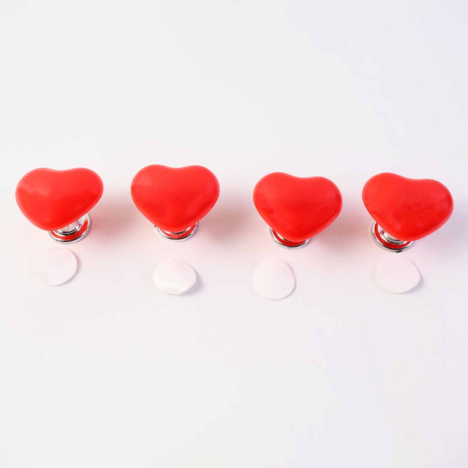 Multipurpose Cabinet Door Handle Drawer Heart-shaped Knob Pulls Toilet Press Button (4 Pc)
