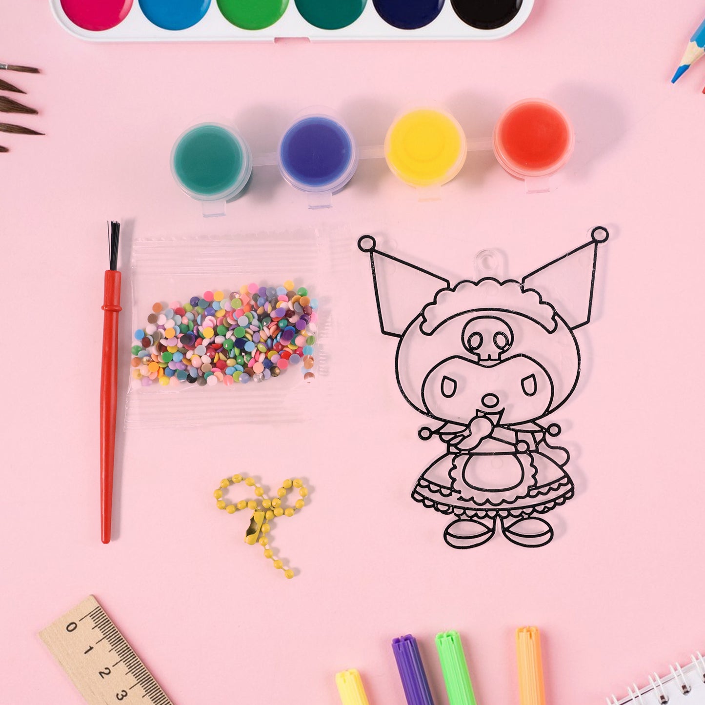 Kids Paint Coloring  Craft Activity Set With Beads (Mix Design 1 Set)