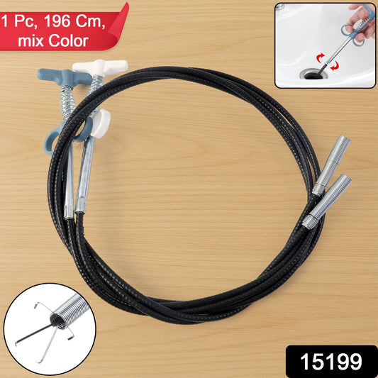 Flexible Spring Drain Cleaning Tool With Hand Grip (1 Pc  157 Cm)