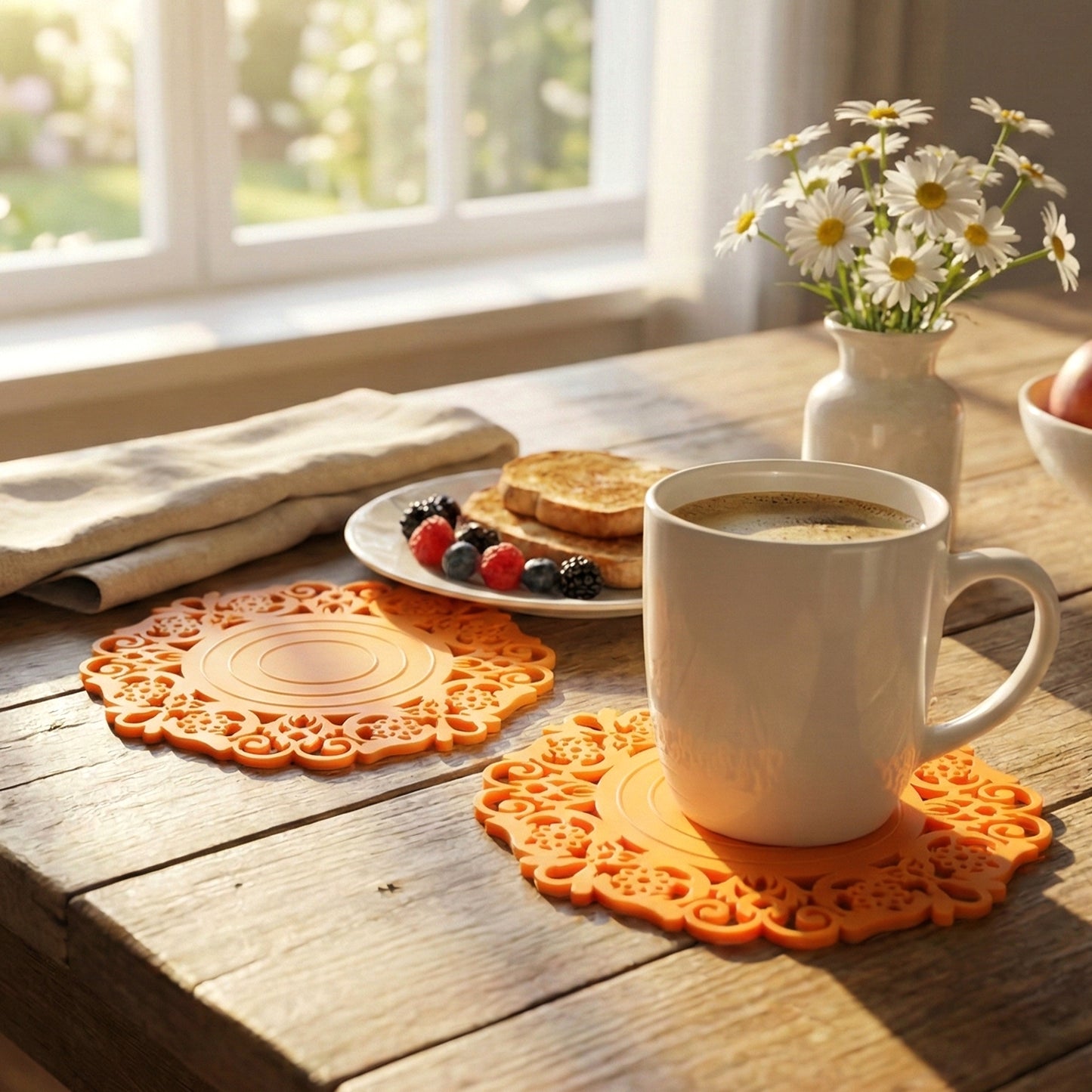 Heat-resistant Decorative Hot Mat  Cup Coaster Set (10 Cm 2 Pc Set)