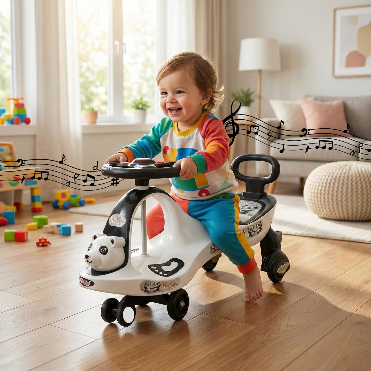 Baby Magic Swing Car Ride-on Toy With Music (1 Pc)