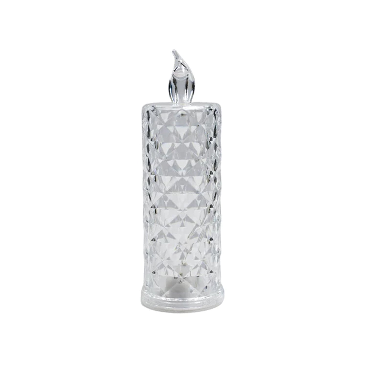 8439 Rose Candles Led Flameless And Smokeless Decorative Acrylic Transparent Candles Led Tea Light Candle Perfect For Gifting Home Diwali Christmas Crystal Candle Lights (1 Pc)  (Moq - 12 Pc )