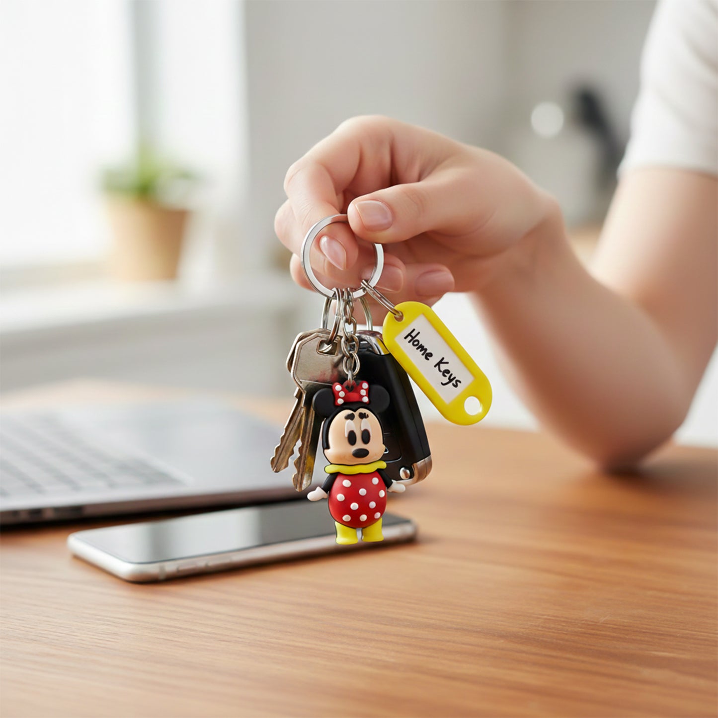 Cartoon Character Keychain With Name Tag (Mix Design 1 Pc)