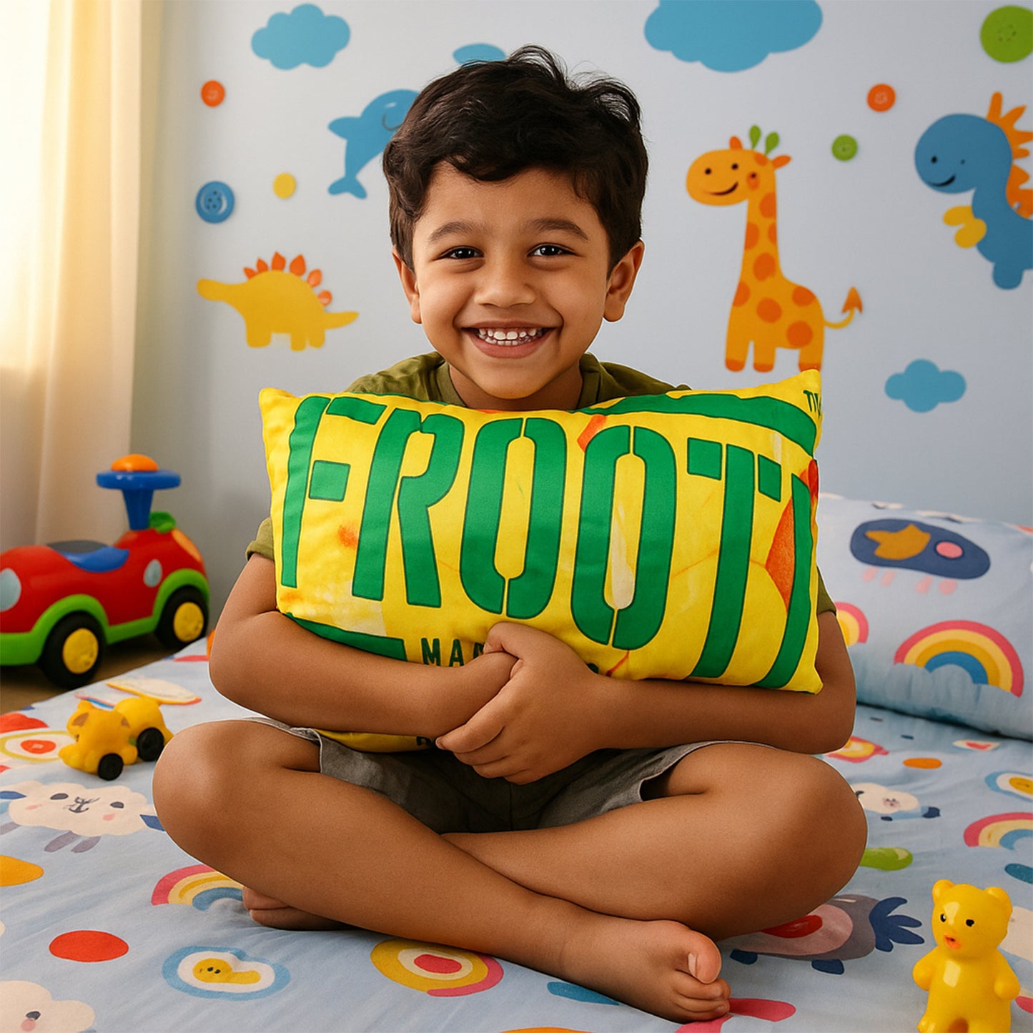 Soft Plush Cartoon Character Kids Pillow Cushion For Baby (40 X 25 Cm  1 Pc)