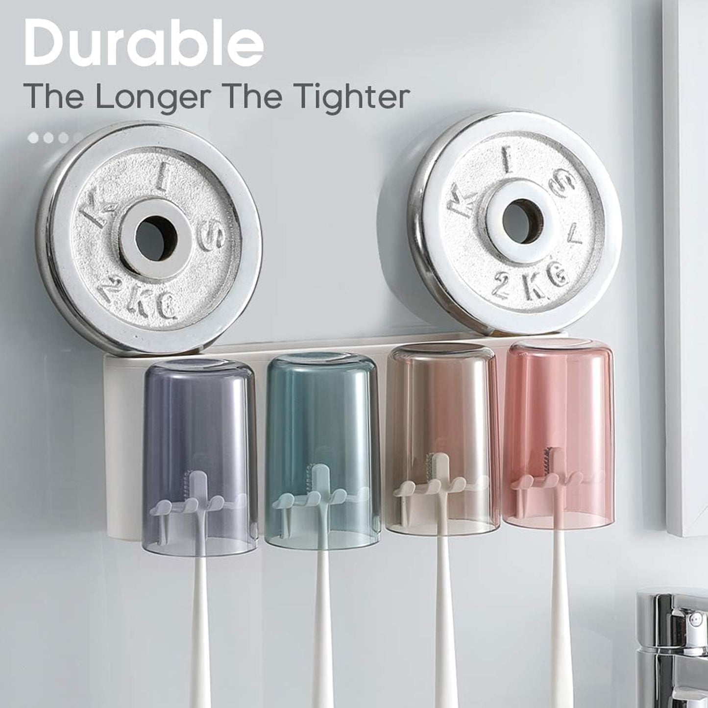 Wall Mounted Toothbrush Holder Set (1 Set)