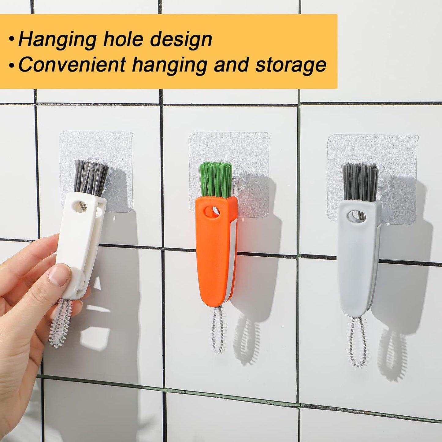 6483  3 In 1 Multifunctional Cleaning Brush Mini Glass Cover Cleaning Brush Bottle Cleaning Brush Set Cup Cleaner Brush Bottle Cap Detail Brush For Bottle Cup Cover Lid Home Kitchen Washing Tool (1 Pc)
