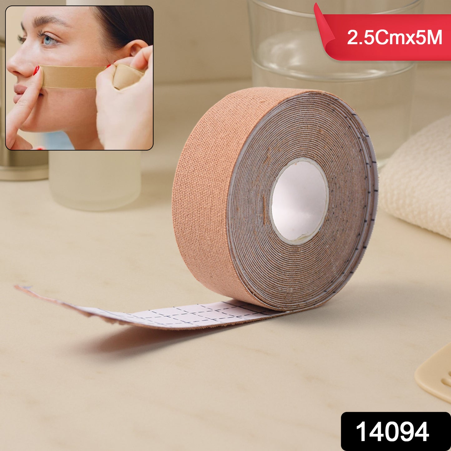 Face Lifting Tape Myofascial Face Tightening Tape 2.5 Cm X 5 M Approx (1 Pc)