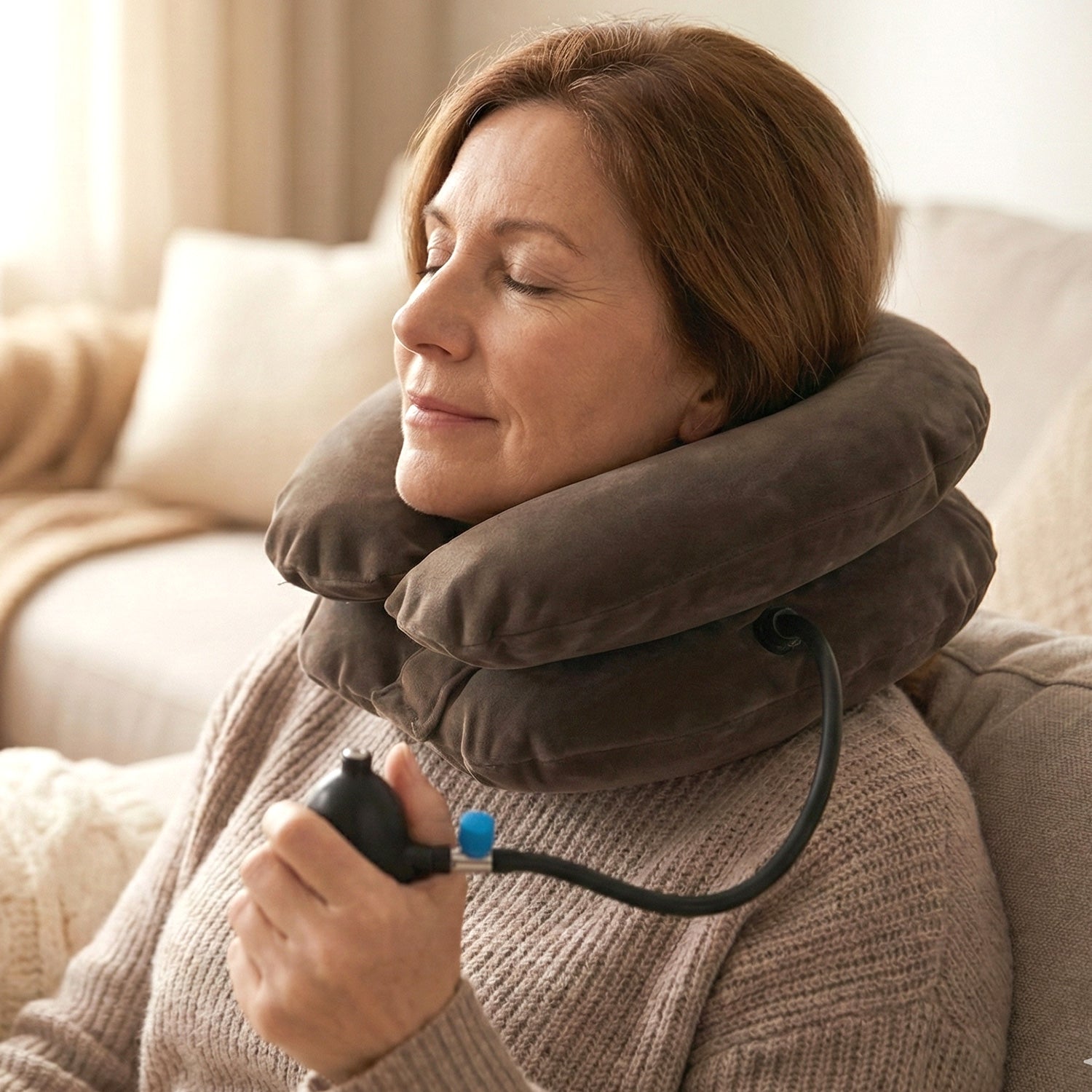 3 Layer Inflatable Cervical Neck Traction Support Collar (1 Pc)