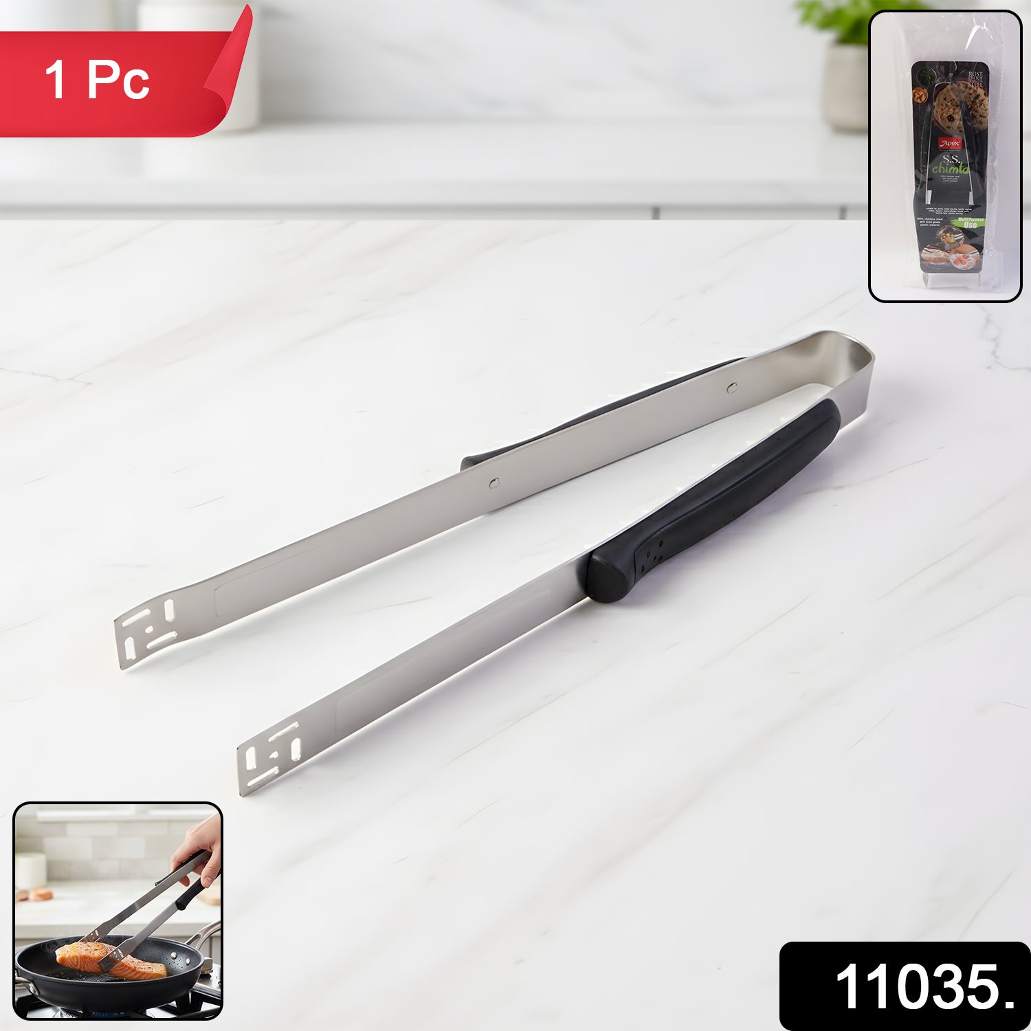 Premium Stainless Steel Chimta (1 Pc)