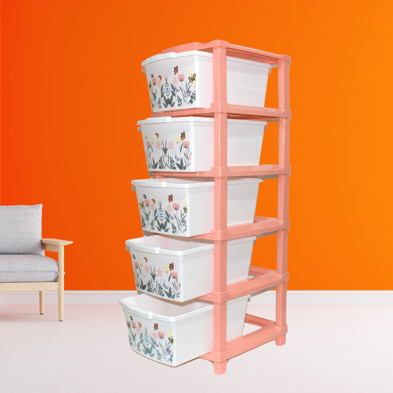 Plastic Smart Wonder Drawer Home Storage  Organization (5 Layer  1 Pc)