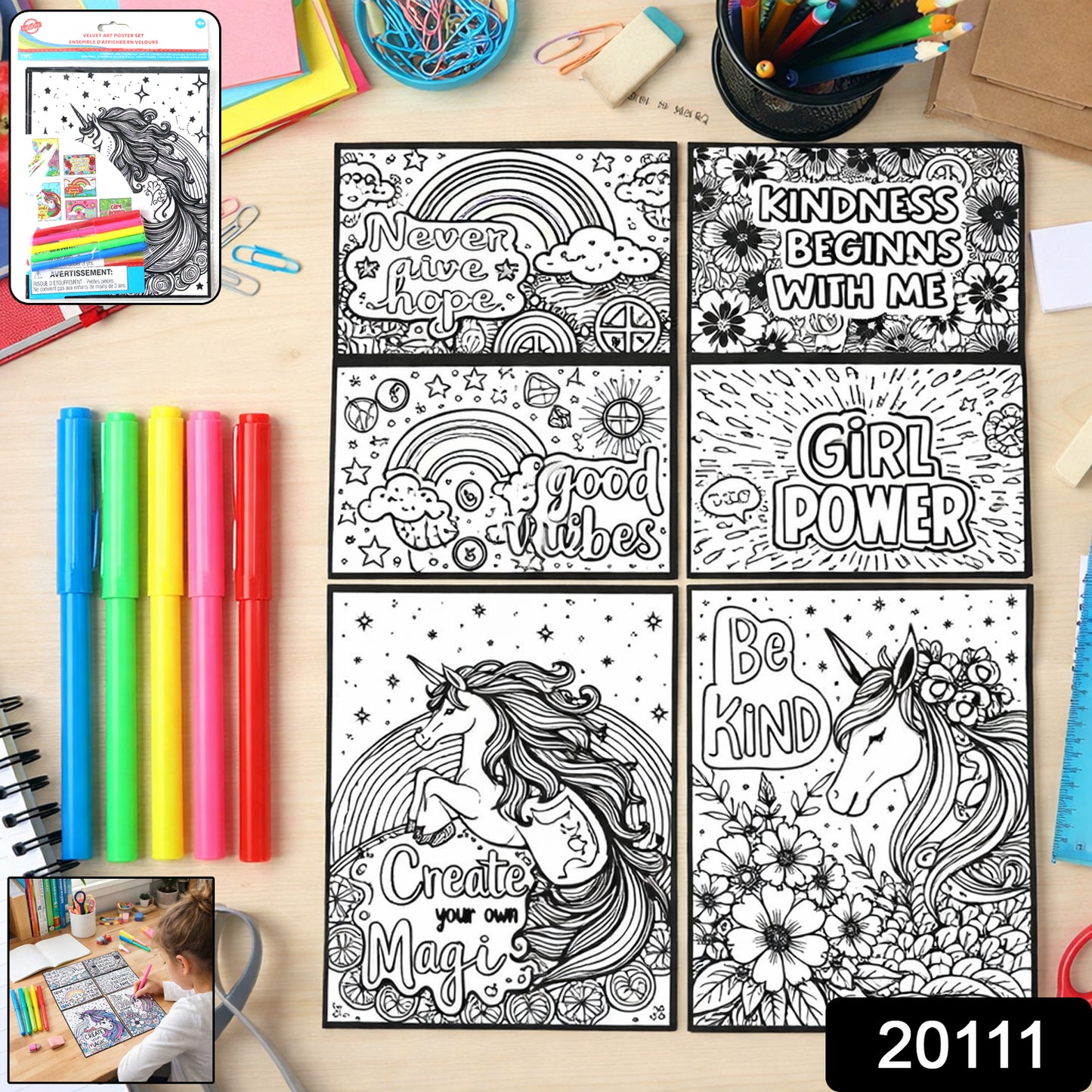 Creative Kids Colouring  Activity Poster Set (11 Pc)