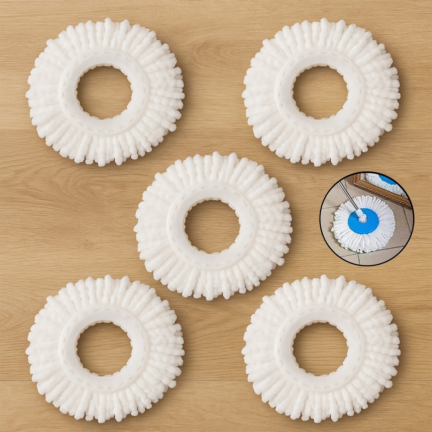Microfiber Spin Mop Refill Head 360 Rotating Mop (5 Pc)