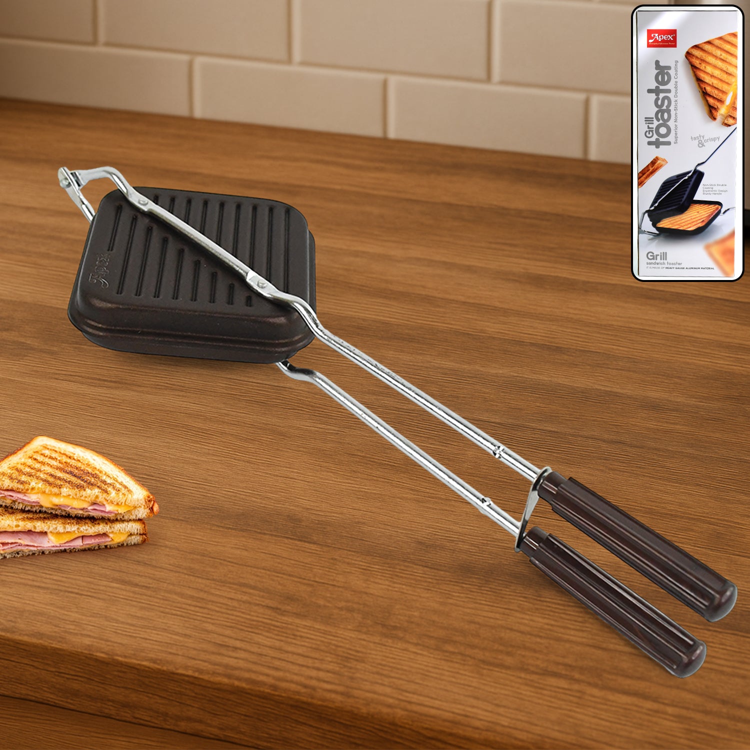 Apex Heavy Gauge Aluminium Grill Sandwich Toaster