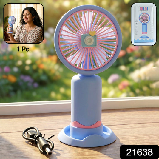 Dual-use Rechargeable Mini Handheld  Table Fan (1 Pc)