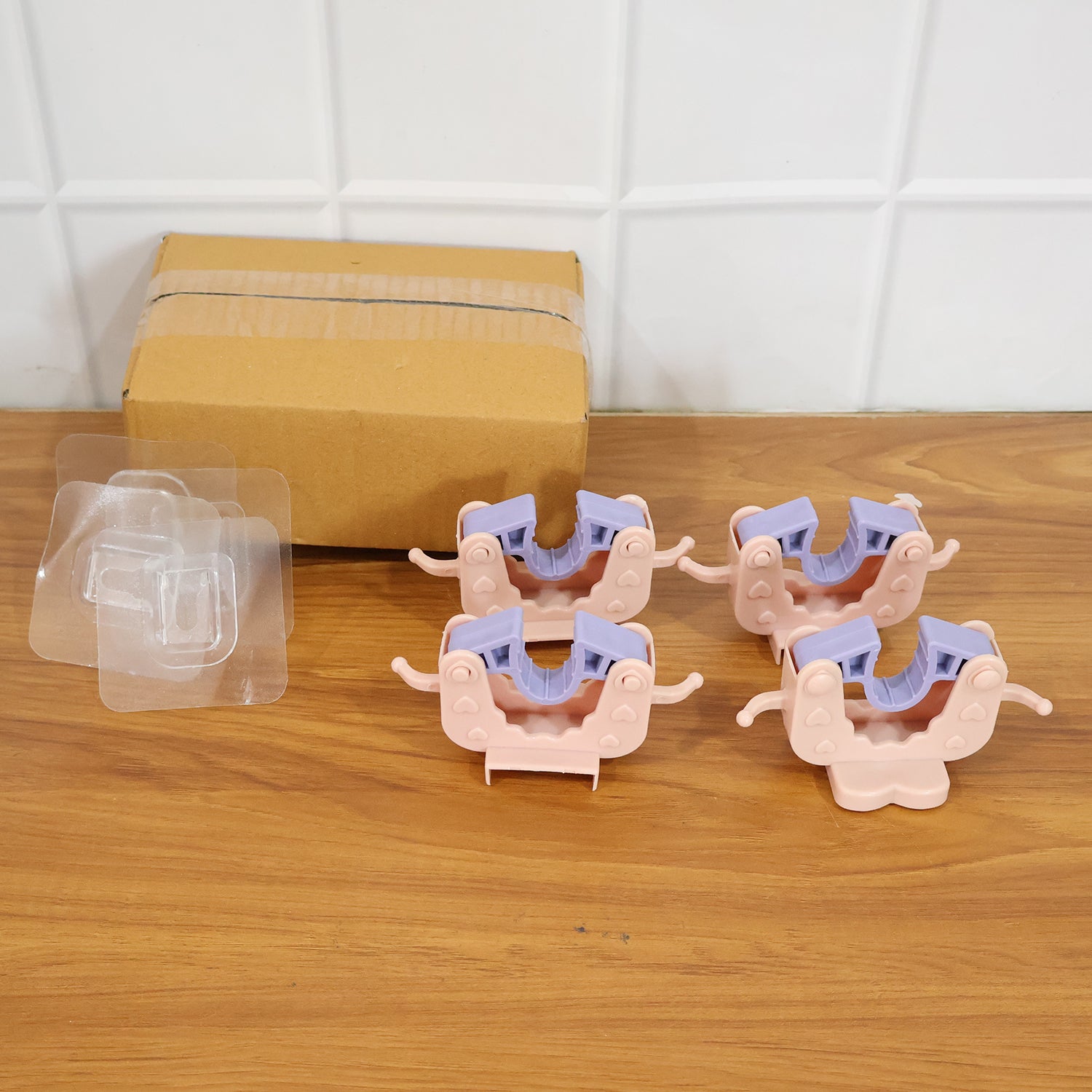 Wall Mounted Broom  Mop Holder Clips (4 Pc Set)