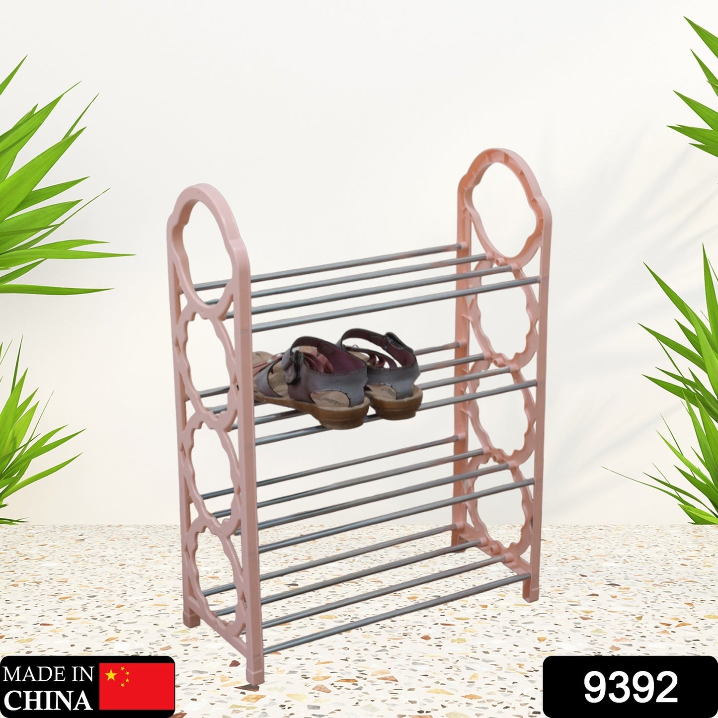9392 Shoes Storage Shelf 4 Layer Spacesaving Shoes Show Rack Folding Shoe Rack Standing Shoe Rack Diy Shoes Storage Shelf Home Organizer For Bedroom Hallway And Closet Shoe Storage