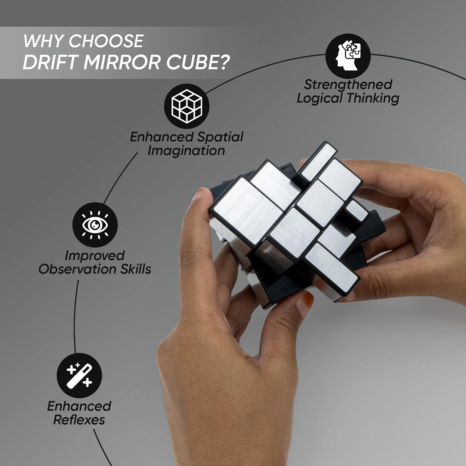 Mirror Cube  3x3 Puzzle Cube With Reflective Silver Surfaces