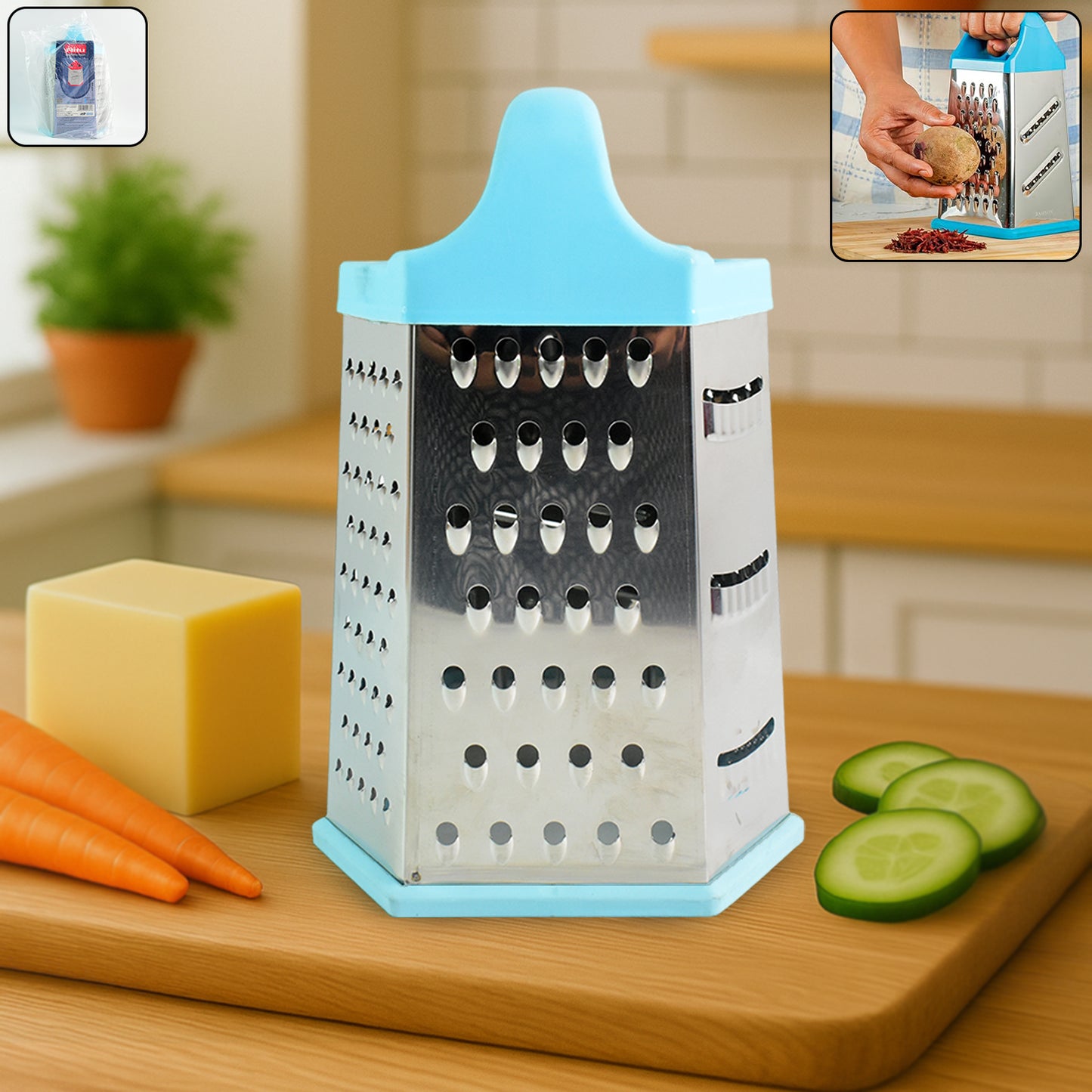 Ritu Heavy-duty 7-in-1 Multipurpose Stainless Steel Hexagonal Grater