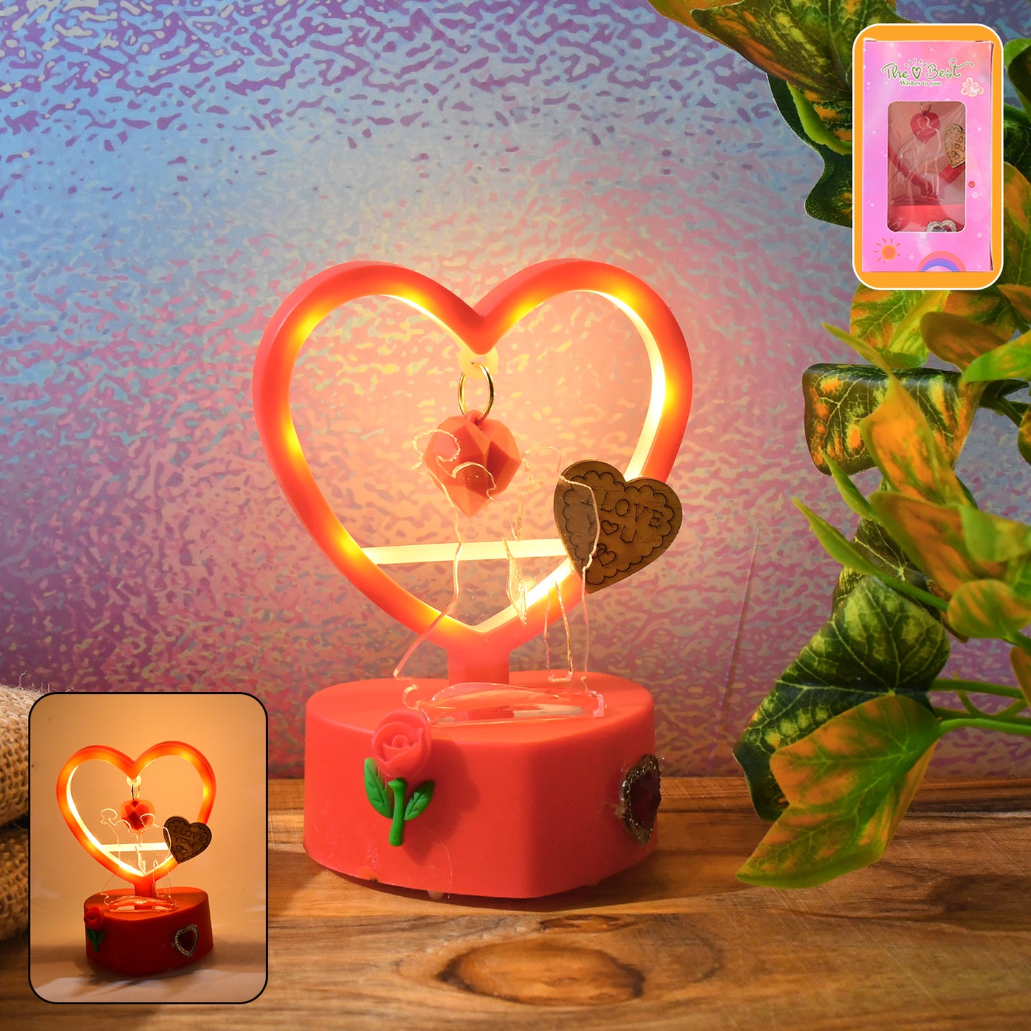 This Romantic Heart-shaped Led Light Showpiece (1 Pc)