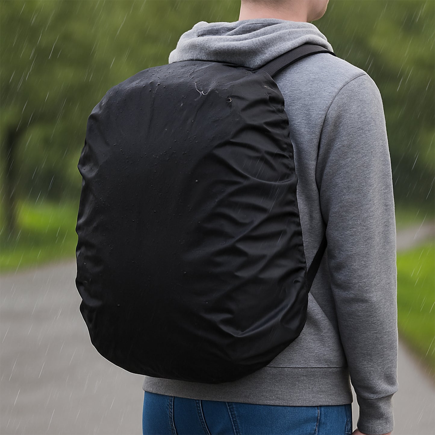 4100 Heavy Waterproof Nylon Rain Coverdust Cover - Elastic Adjustable For Laptop Bags And Backpacks School Bag Waterproof Cover Dust Proof Backpack Laptop Bag Cover (1pc)