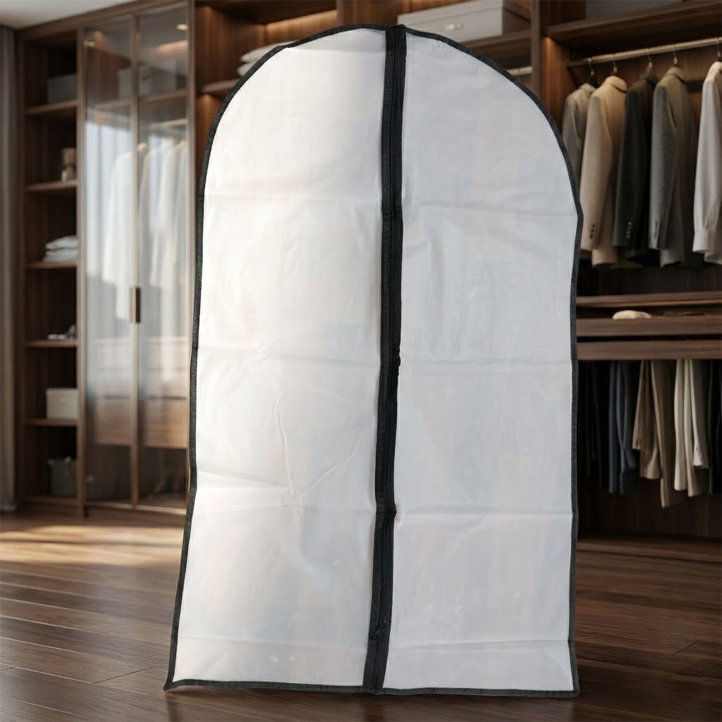 Transparent Garment Cover With Front Zipper (100  60 Cm 1 Pc)
