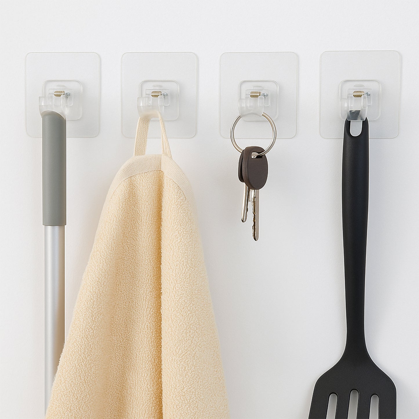 Self-adhesive Transparent Wall Hook Holder Clip (1 Pc)
