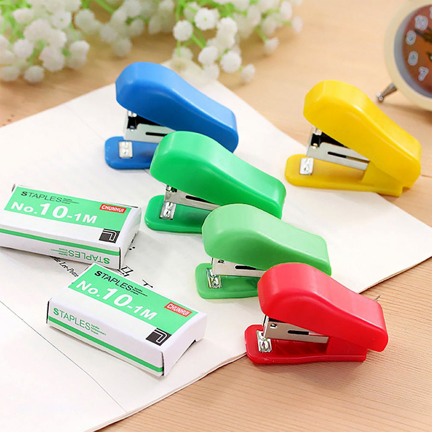 Mini Stapler Set  With Staples  Assorted Colors  No.10 Staplers With Pins (20 Pcs Set)